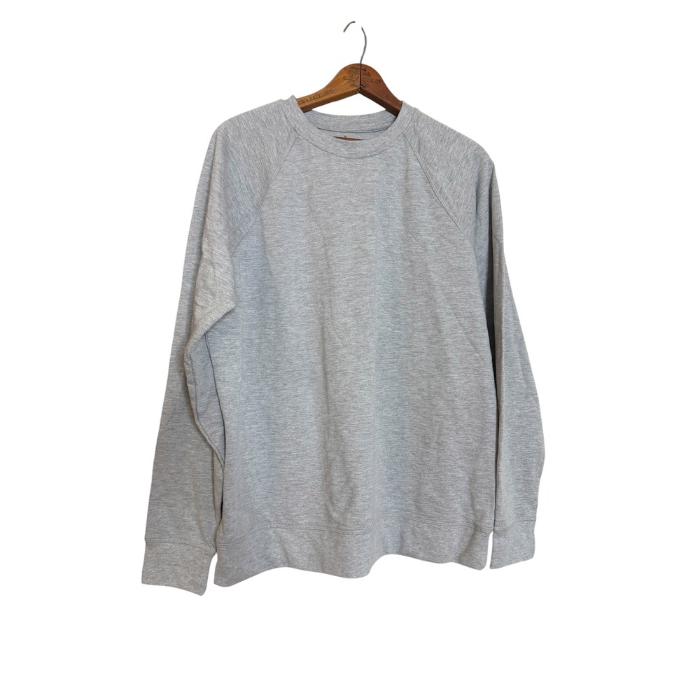 Fresh Clean Tees Womens Large Heather Grey Raglan Crewneck Sweatshirt Pullover